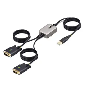 USB to Serial Adapter Cable StarTech.com 13ft 2-Port DB9 RS232 FTDI