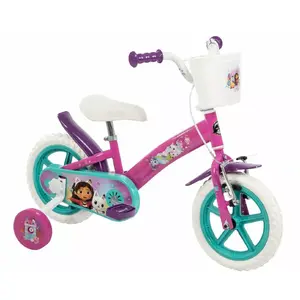 Bērnu velosipēds HUFFY GABBI 12" riteņi, rozā, pedāļu bremze, palīgritenīši, putuplasta riteņi