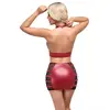 Lingerie set cottelli collection S — Red wet-look top & skirt Photo 4
