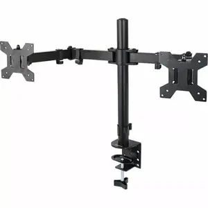Desk monitor mount ESPERANZA ERW018 for 2 screens 10–27", up to 8 kg each, VESA 75x75–100x100, black