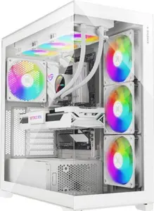 Datora korpuss XILENCE Xilence XG271 Midi Tower White — ATX/Micro-ATX/Mini-ITX, atbalsta 120/140 mm ventilatorus, 2x3,5"/7x2,5" nodalījumi, SPCC, PSU apakšā