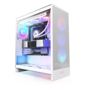 PC Case NZXT H7 Flow RGB Midi Tower White — Tempered Glass, EATX, Front 3×120mm, USB-C