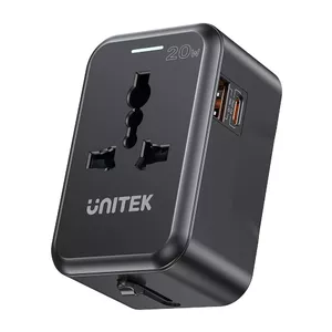 Power Plug Adapter UNITEK P1120ABK01 Universal Black Type C G I