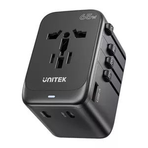 Jaudas kontaktdakša adapteris UNITEK P1122ABK01 Universāls Melns Tips C G I