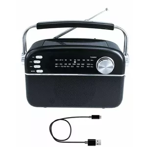 Portable Solar Radio MANTA RDI918 with Bluetooth, USB/microSD, AUX, 5W, 5V DC rechargeable