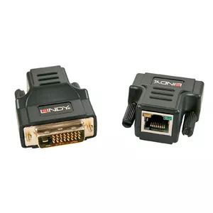 Lindy 30 м Cat.6a DVI-D Single Link Extender — AV передатчик и приёмник, 1920×1200, проводной