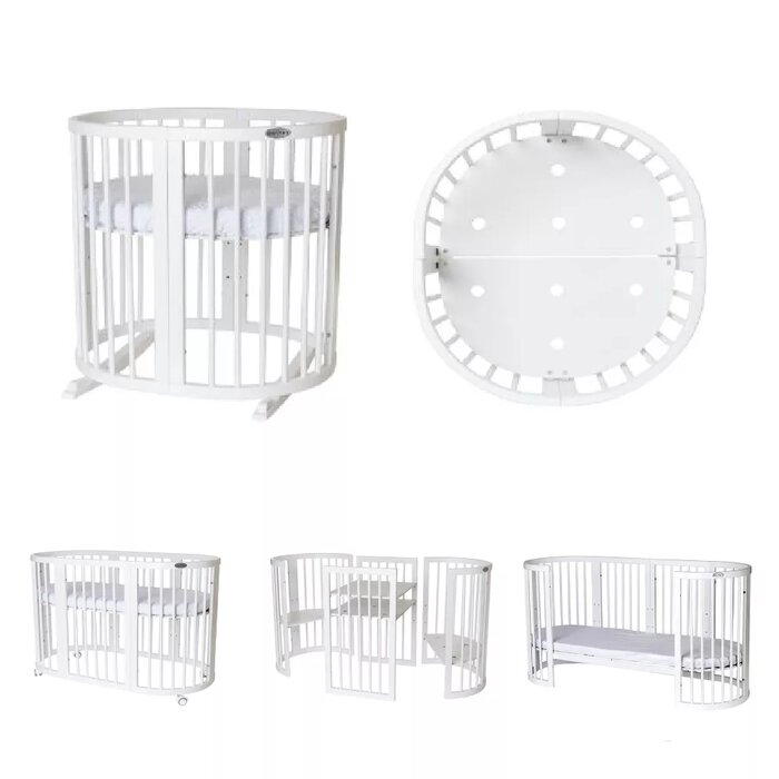 Baby Crib-Transformer 9-in-1 Ingvart Smart, ING-RND-WHT