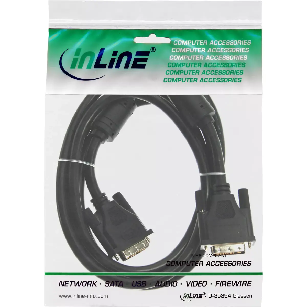DVI-D Cable 24+1 male / male Dual Link InLine Photo 2