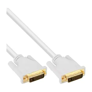 InLine DVI-D Cable 24+1 male/male DVI Dual Link white/gold 3m