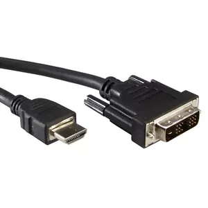 Value DVI - HDMI 1m HDMI Type A (Standard) Melns