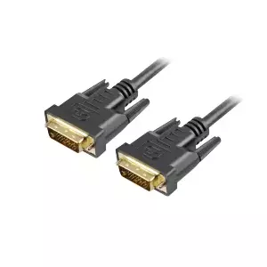 Sharkoon DVI-D/DVI-D (24+1), 1 m DVI kabelis Melns