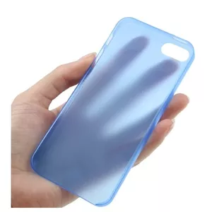 Protective slim phone case Riff for iPhone SE/5S/5, 0.3 mm, transparent blue