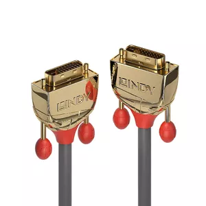 Lindy 36205 DVI kabelis 7,6 m DVI-D Melns, Zelts
