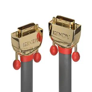 Lindy Gold Line 15m DVI-D Dual Link Kabelis vīrietis-vīrietis pelēks