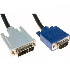 VGA kabelis Hypertec 127711-HY 3 m DVI-A VGA (D-Sub) Melns Zils Balts