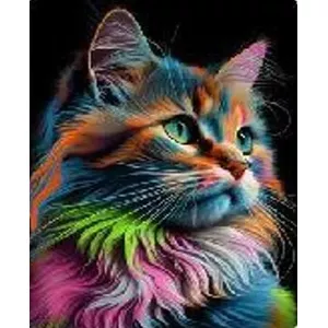 Diamond mosaic kit Norimpex Cat in colors — craft set for bead-by-number mosaic (NO-2000107)