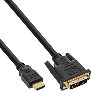 InLine HDMI uz DVI kabelis vīriešu 18+1 ar zeltītu 1m