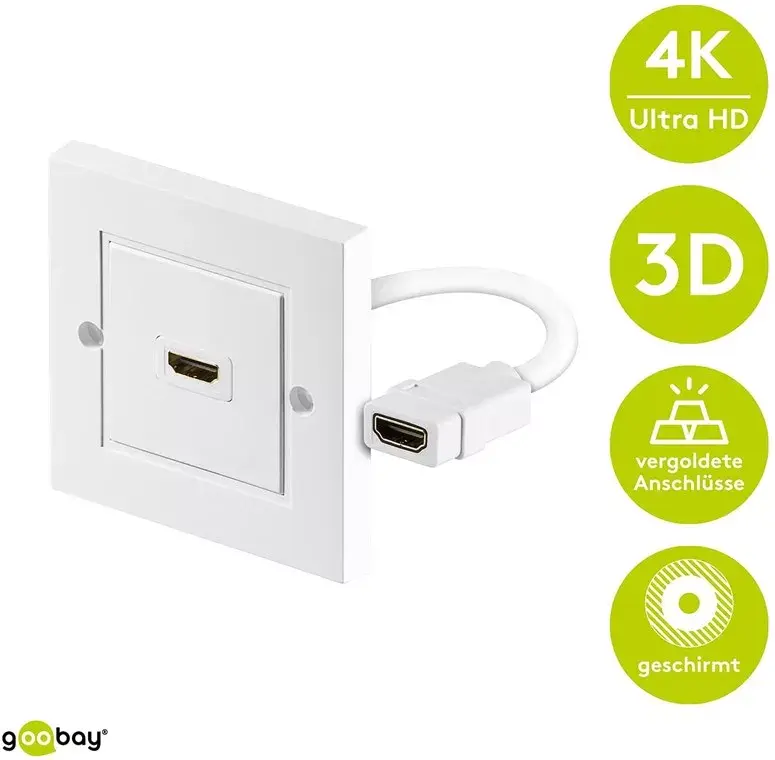 HDMI sienas kontaktligzda Goobay 51722 Photo 2