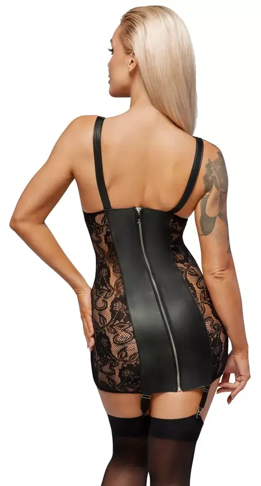 ZADO Le Dress CL женское кожаное мини-платье с подтяжками 2XL Photo 4