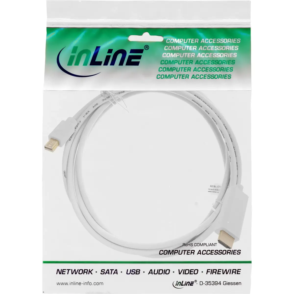 Кабель InLine Mini DisplayPort в HDMI 4K2K 5м Photo 2