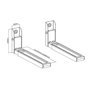 Replacement microwave oven handle MACLEAN MC-915W, white, adjustable arm length 32.5–49.2 cm, max load 30 kg