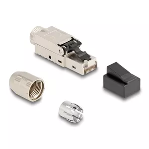 DeLOCK RJ45 разъем полевой сборки Cat.6A с кабельным вводом и защитной крышкой
