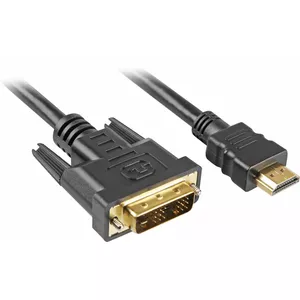 Sharkoon 4044951009053 video kabeļu aksesuārs 2 m HDMI DVI-D Melns