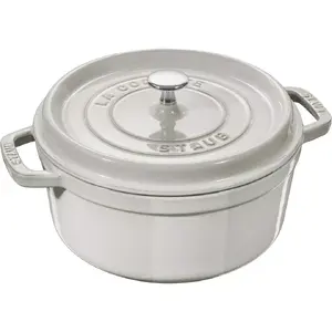 Cast iron round pot Staub 40501-414-0 6.7 L White Truffle