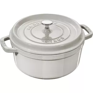 Cast iron round pot Staub La Cocotte 3.8 l truffle — enameled, tight-fitting lid