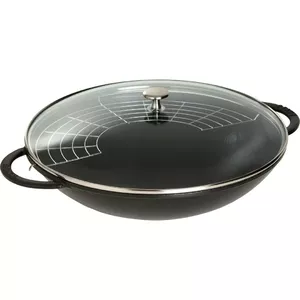 Staub Round Wok Stir-Fry Pan, Black