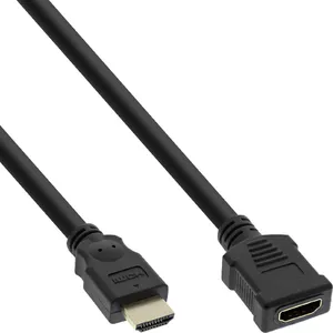 HDMI Cable InLine 17637G 7.5m M/F Black Gold Contacts