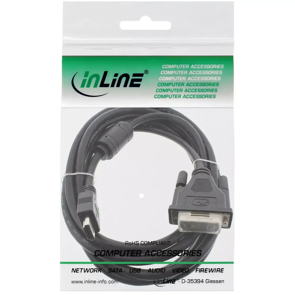 InLine HDMI-DVI kabelis 19 Pin male / 18+1 male Photo 2