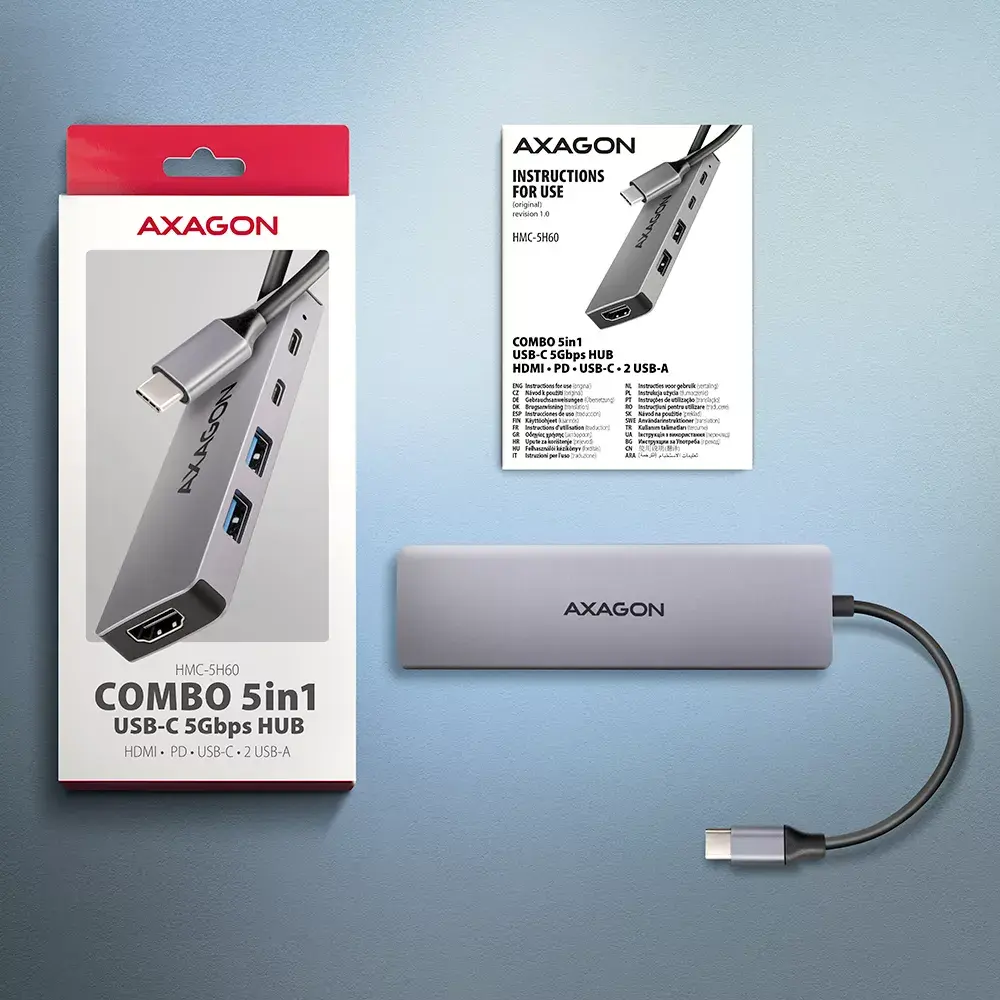 Док-станция для ноутбука Axagon HMC-5H60 Photo 7
