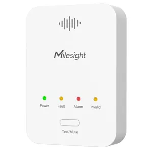 Gas detector Milesight GS101-915M — Methane sensor, wired, 12 V DC, 85 dB alarm, 120×85×32.5 mm