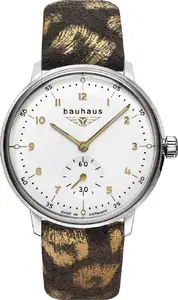 Rokaspulkstenis Bauhaus BA-2037-1 35 mm tērauda korpuss minimāls ciparnīca ādas siksna