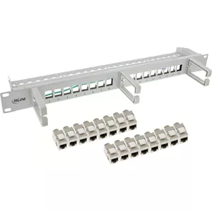 InLine Patch panel Cat.6A 16-way 19" 1U grey