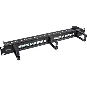 InLine 16-way patch panel Keystone empty panel 19" 1U black