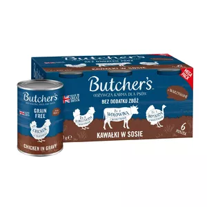 Влажный корм для собак butcher's Original Mega pack — ассорти с овощами в соусе, 6 × 400 г, для взрослых, влажность 82%