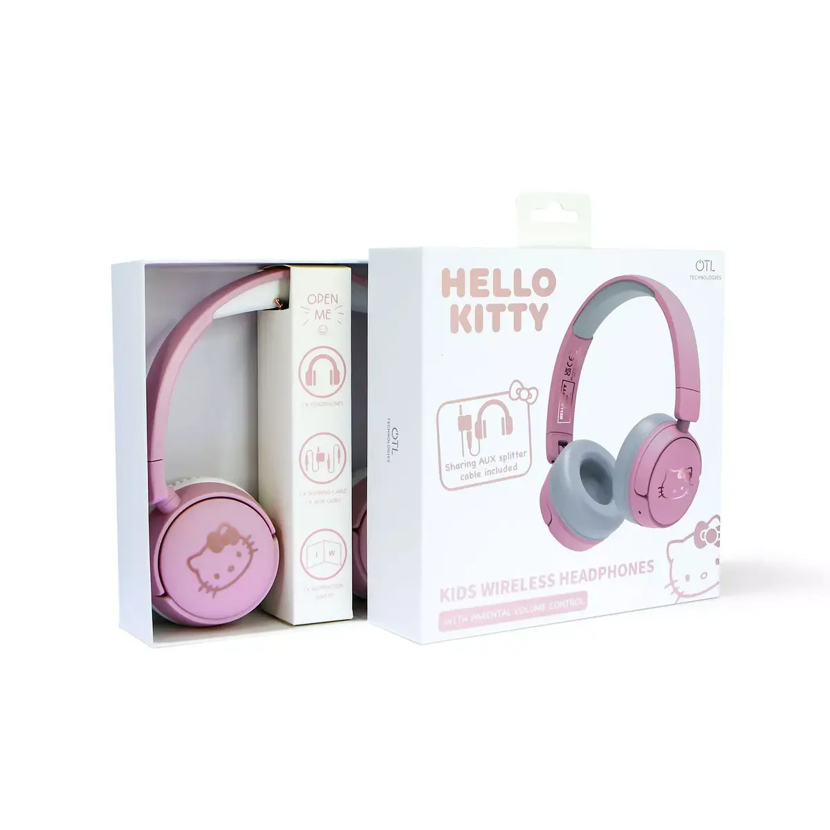OTL Technologies Hello Kitty Headphones, Pink, Blue, USB Type-C Photo 4