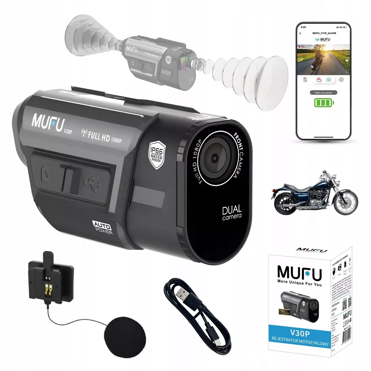 MUFU V30P видеорегистратор Full HD передняя 30/задняя 25 к/с Photo 11