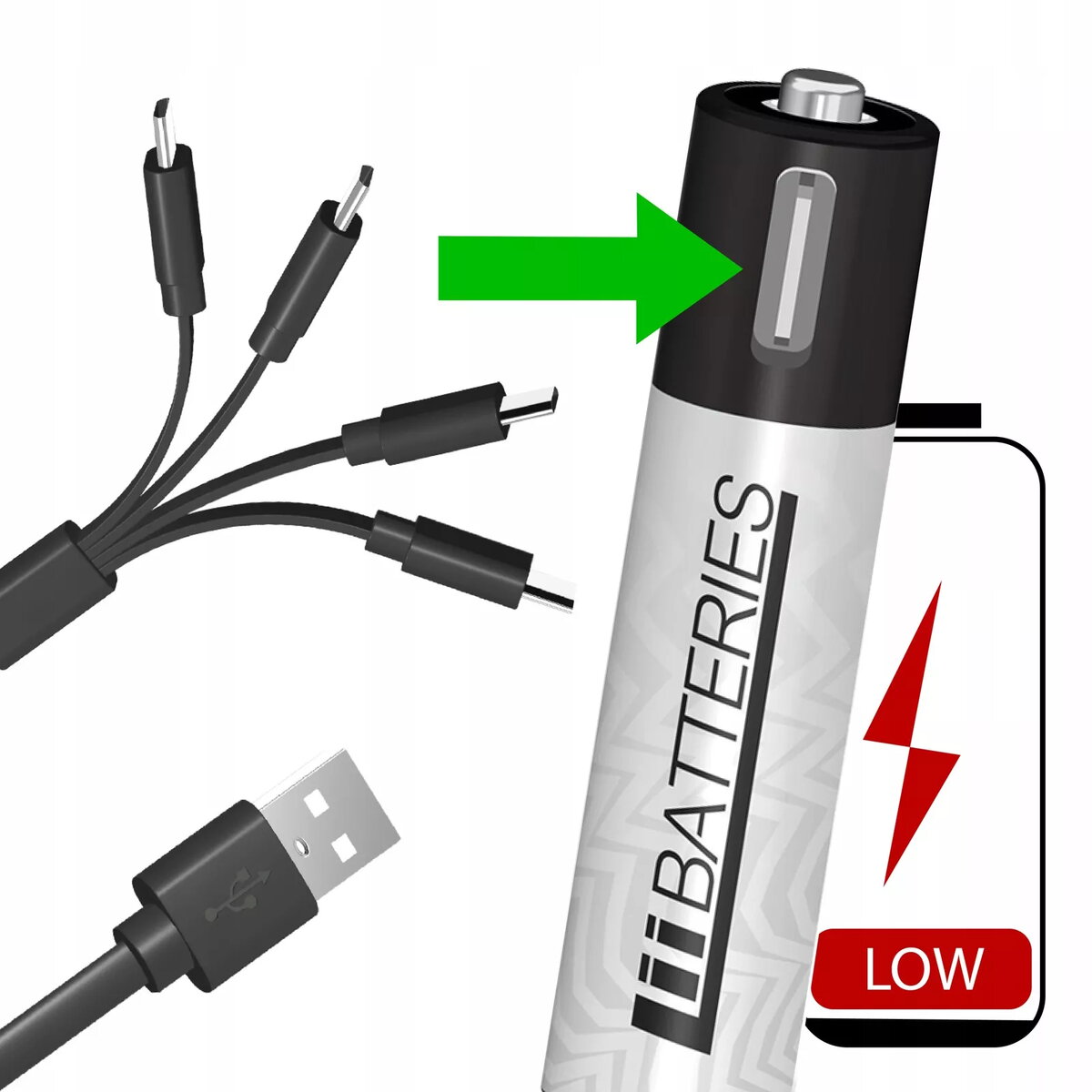 Liibattaries USB-C перезаряжаемые AAA батареи 500mAh (4 шт.) Photo 7