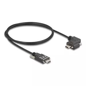 DeLOCK USB 2.0 Cable USB Type-C male to USB Type-C male angled left/right PD 3.0 60W 1m