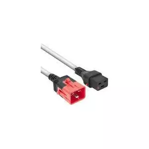 ACT Powercord C19 IEC Lock C20 IEC Lock Dual Locking white 1 m