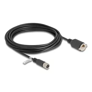 Сетевой кабель DeLOCK M12 X-coded 8 pin female to RJ45 Cat.6A 5m черный