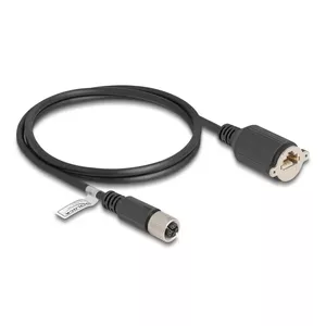 Network Cable DeLOCK M12 Cable X-coded 8 pin female to RJ45 jack Cat.6A 1 m Black
