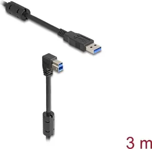 DeLOCK USB Cable Type-A male to Type-B male 90° downwards angled 3 m