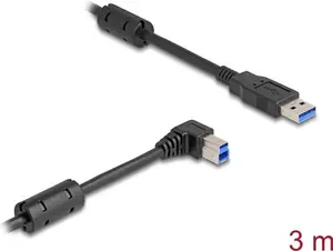 DeLOCK USB Cable Type-A male to Type-B male 90° right angled 3 m