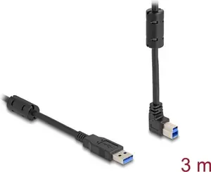 DeLOCK USB Cable Type-A male to Type-B male 90° upwards angled 3 m