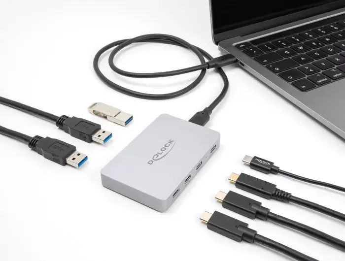 DeLOCK 7 Портовый USB Хаб 4 x USB Type-C 3 x USB Type-A Photo 4