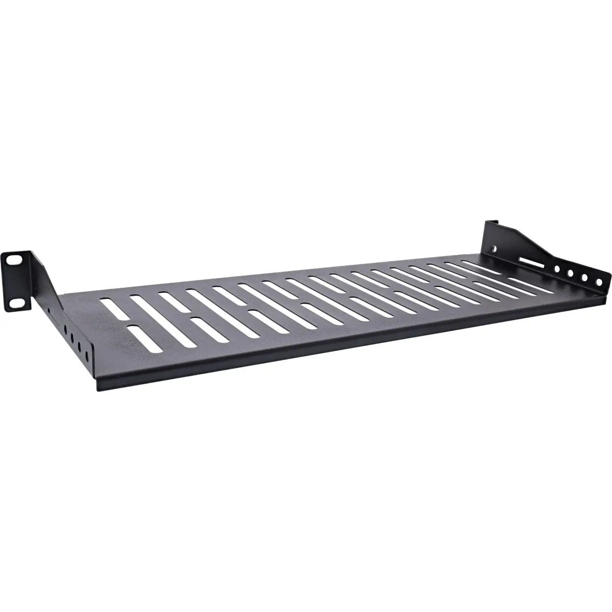 InLine 19" 1U Rack Shelf 150mm Black Photo 3